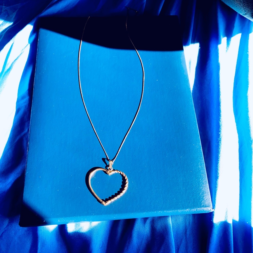 10k large heart necklace